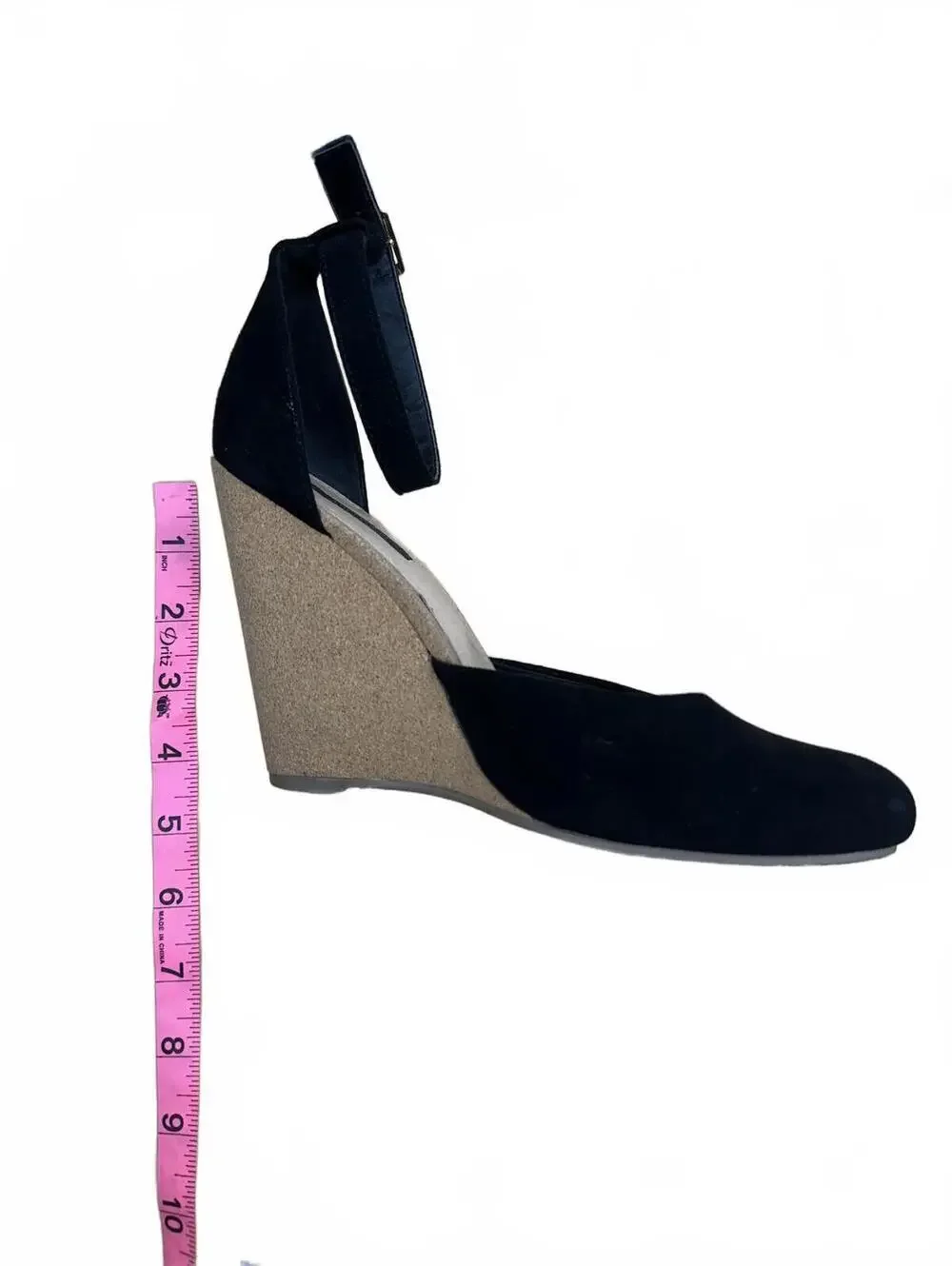 Forever 21 Black‎ Suede Wedge Heels with Ankle Strap